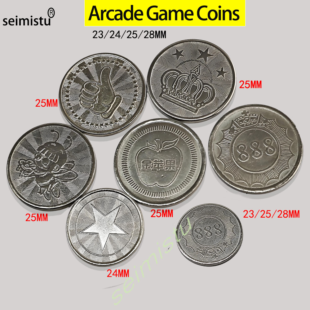 Arcade Card Vending Machine - 100개 스테인레스 스틸 23/24/25mm 토큰 크라운